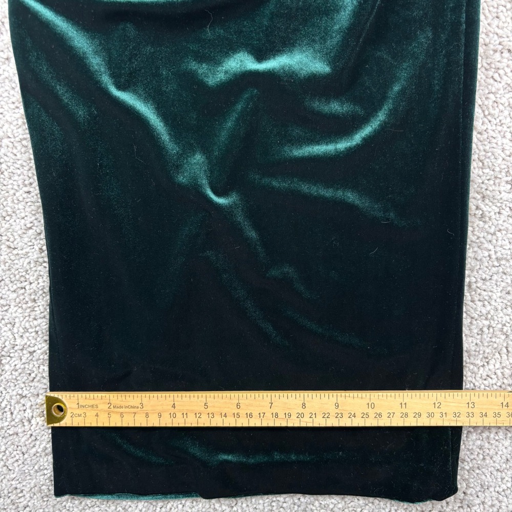 Calvin Klein Womens Green Velvet Wide Leg Jumpsuit Bell Sleeve Size 18W (READ) - Picture 13 of 14
